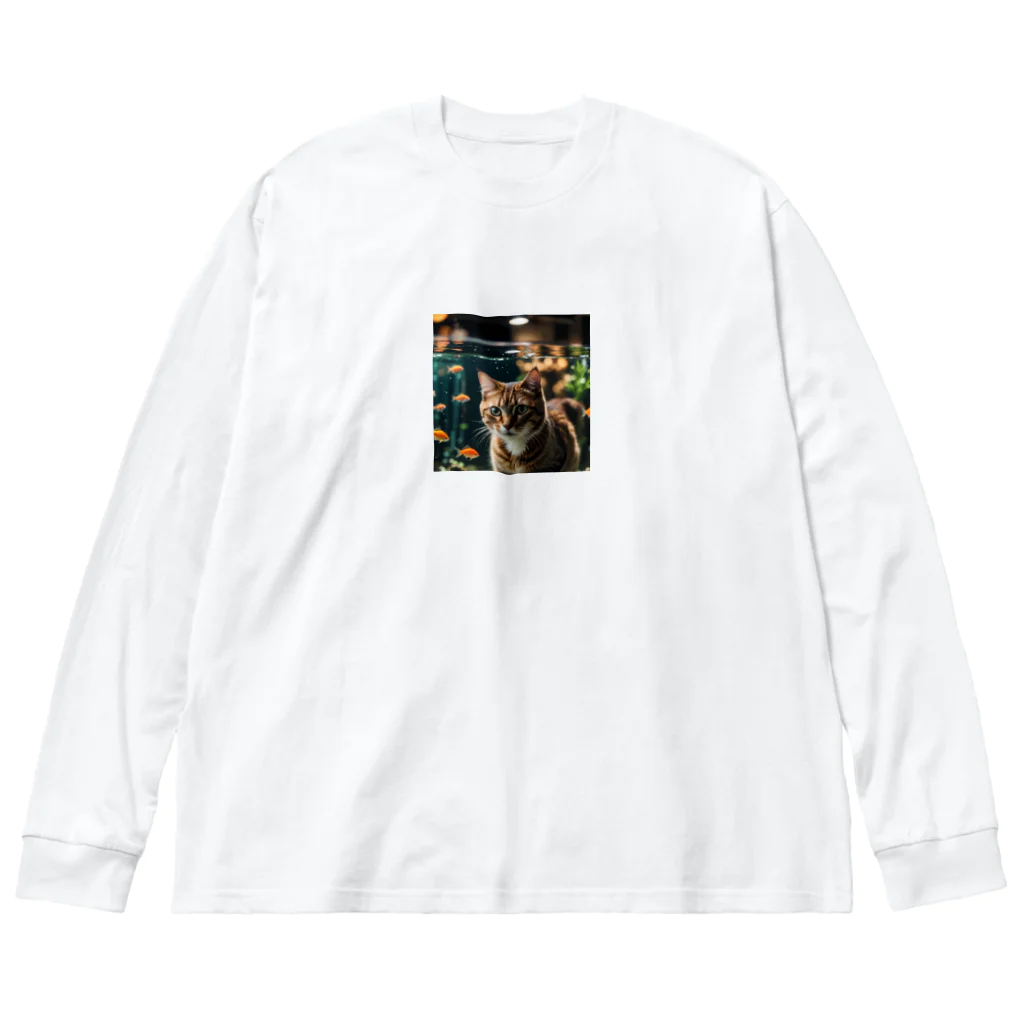 miyabi1116の水槽と猫 Big Long Sleeve T-Shirt