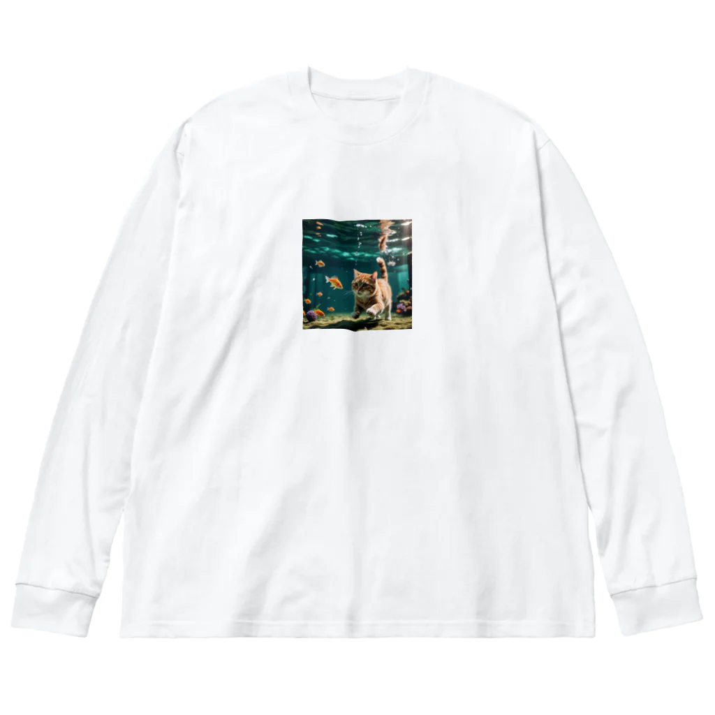 sion1010の泳ぐ猫グッズ Big Long Sleeve T-Shirt