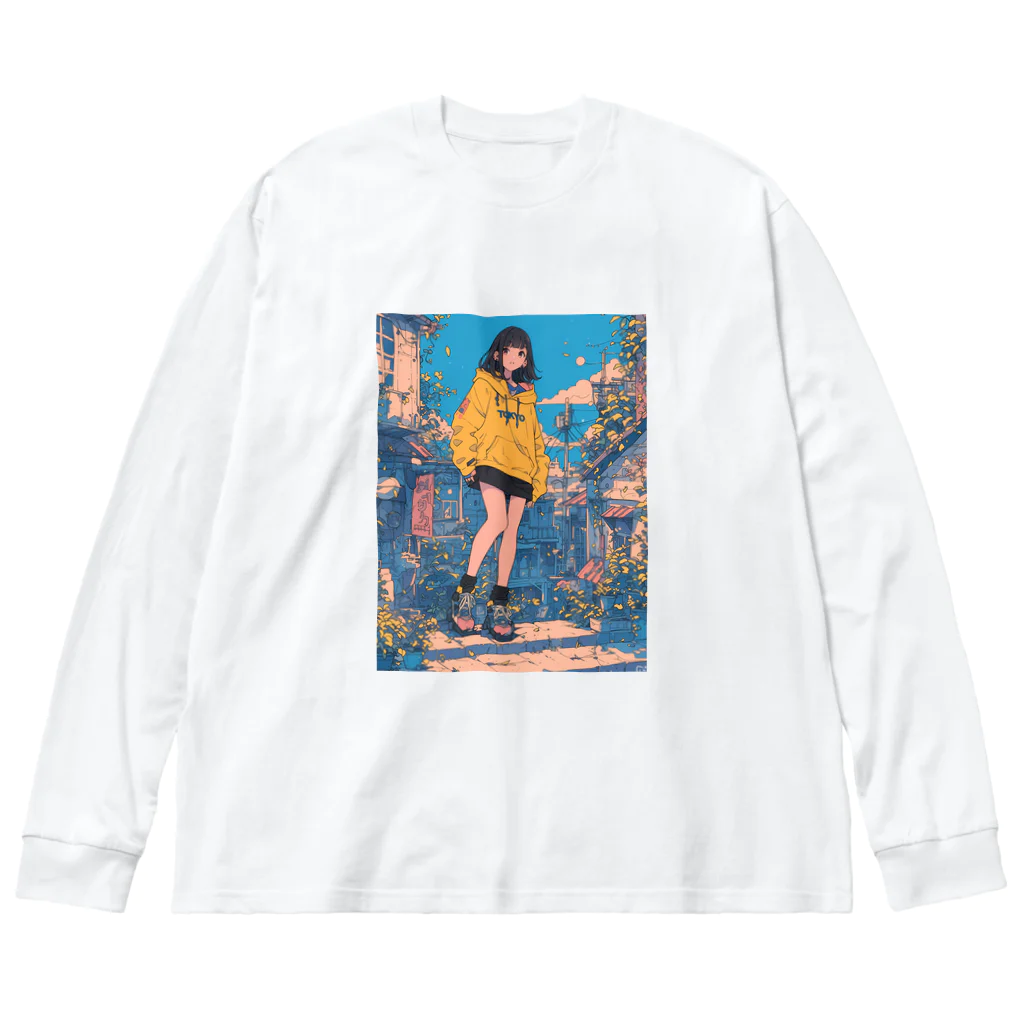 Kazuya Satoの昭和テイストカラフルPOPガーリー Big Long Sleeve T-Shirt