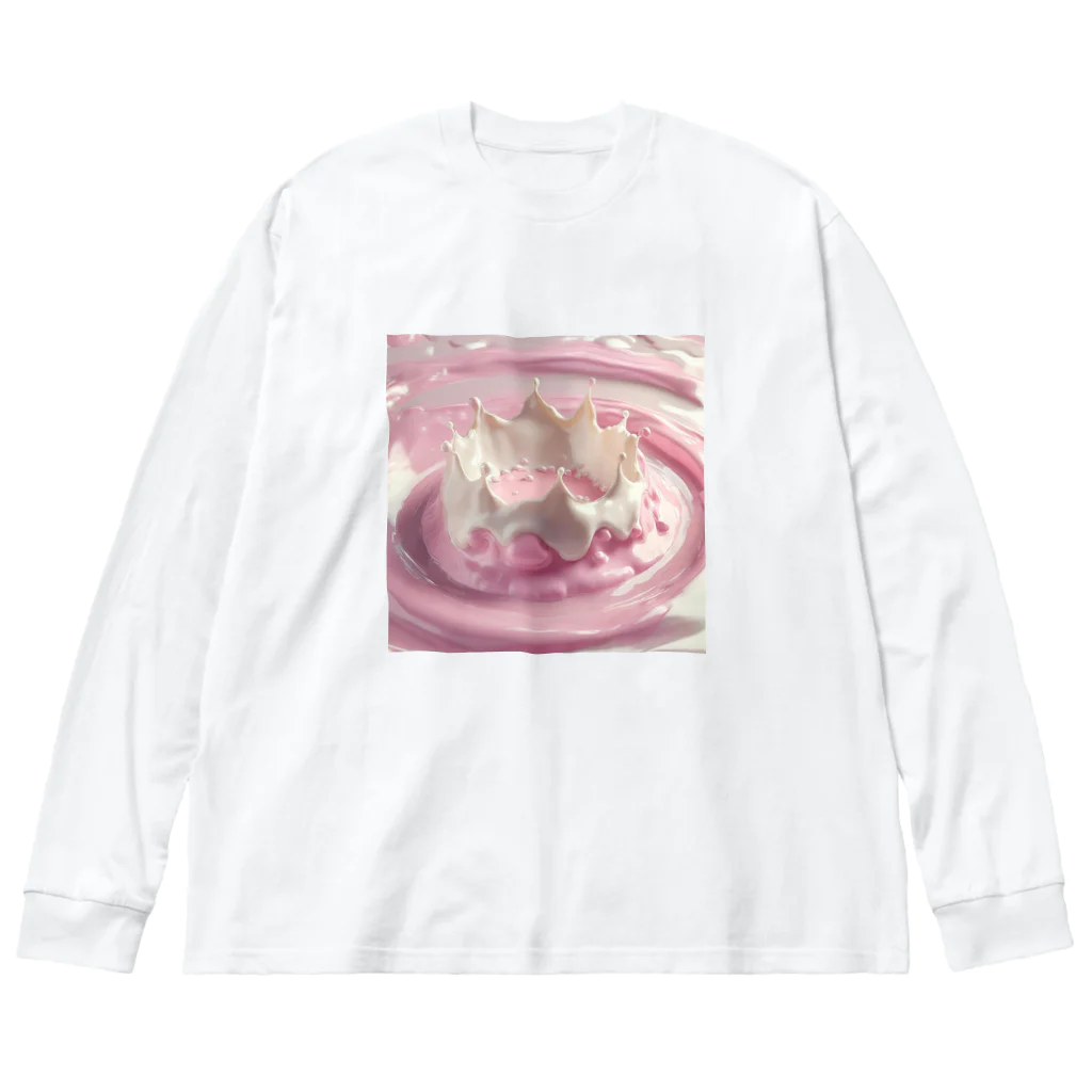 chan-takehaniの“ピンクのミルククラウン ビッグシルエットロングスリーブTシャツ