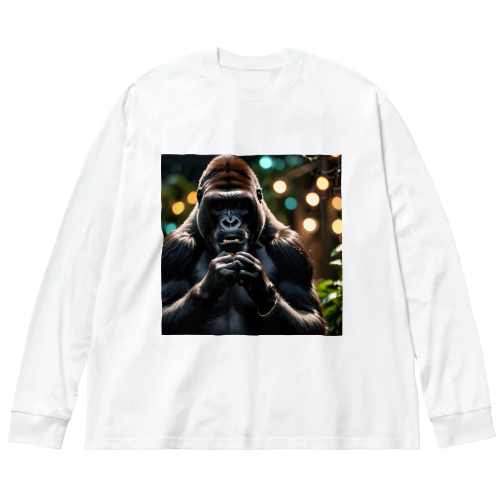 fumi_sportsのボイパしてるゴリラ Big Long Sleeve T-Shirt