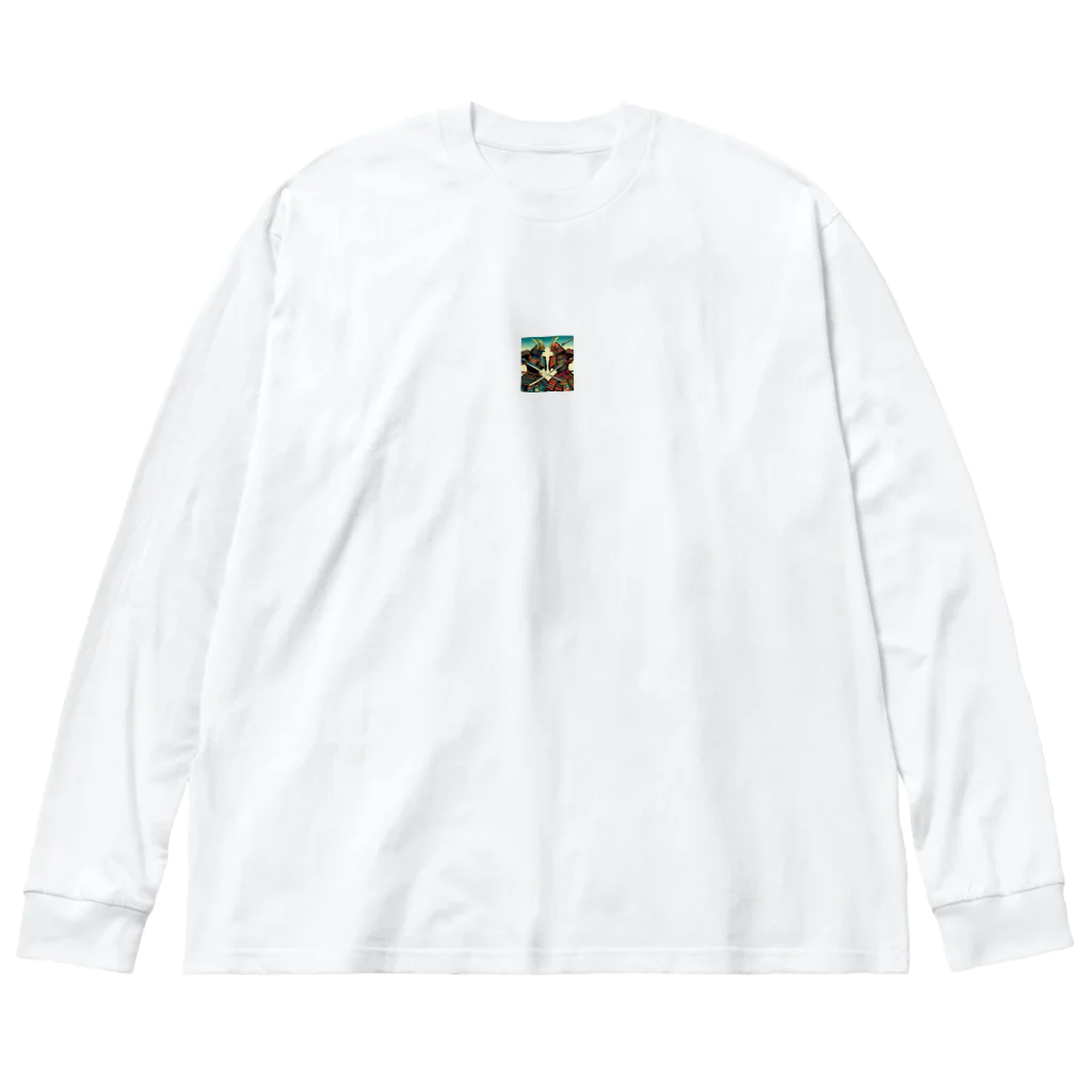 chaochao0701の浮世絵風サムライ"Ukiyo-e Style Samurai""浮世绘风格的武士" Big Long Sleeve T-Shirt