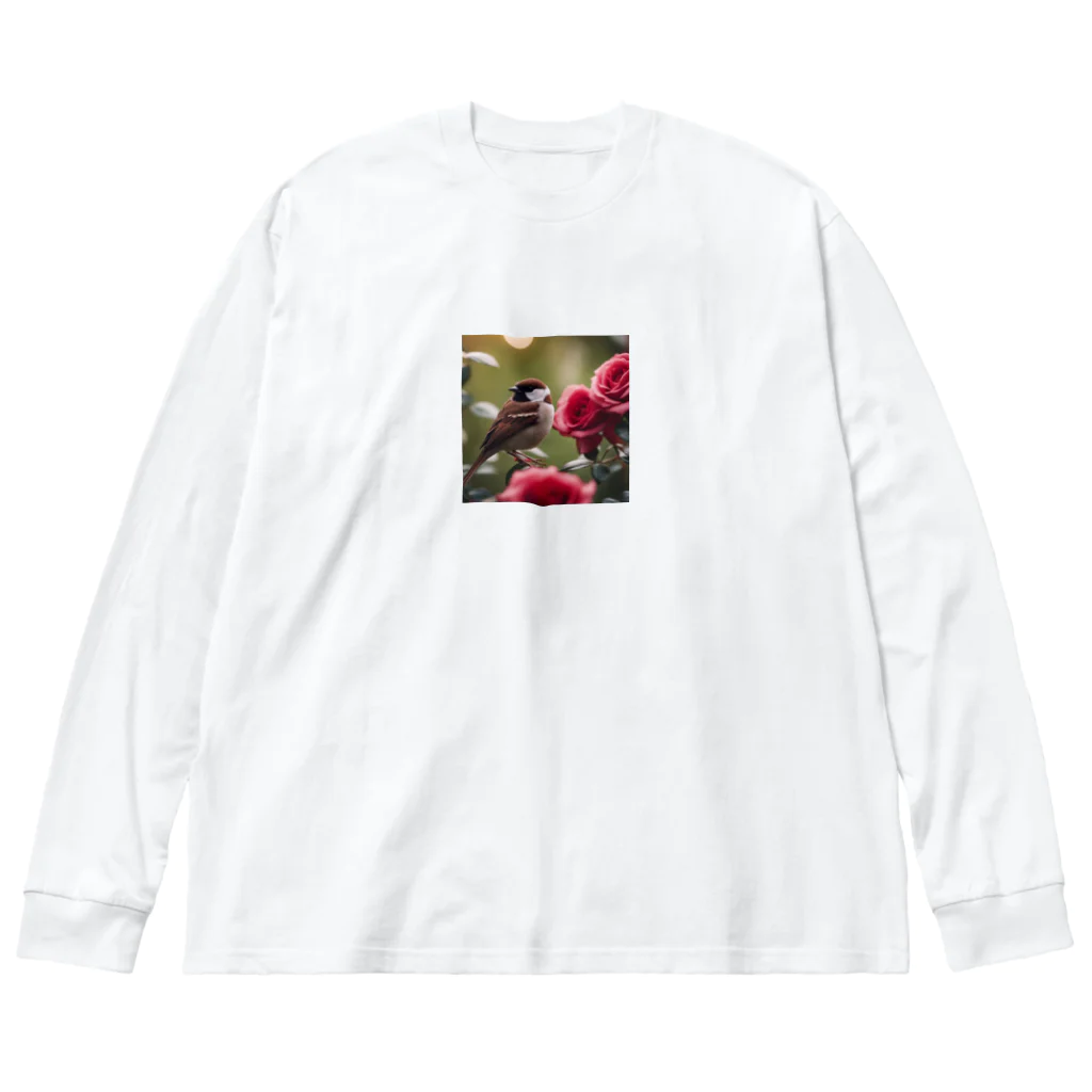 Sunbathingの赤いバラとキンクロハジロ Big Long Sleeve T-Shirt