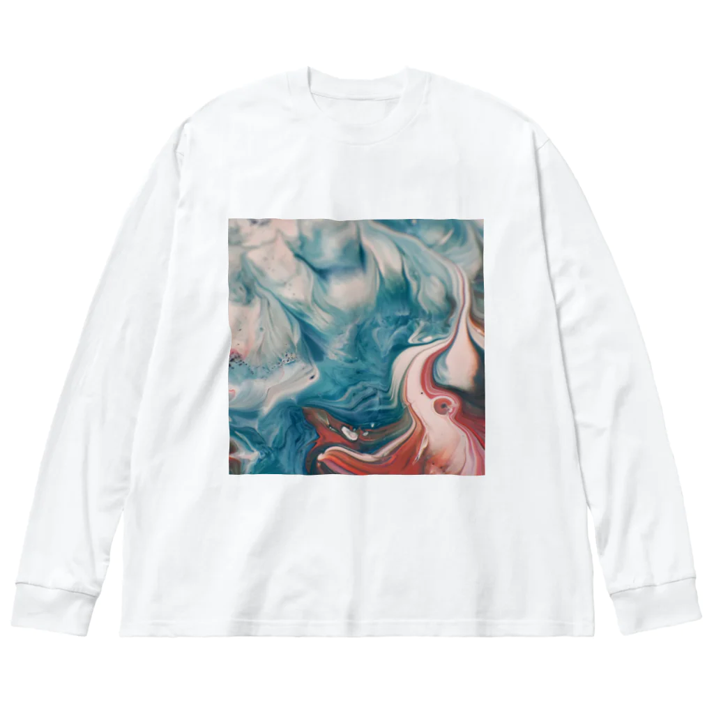 R-mayの鮮やかなマーブル Big Long Sleeve T-Shirt