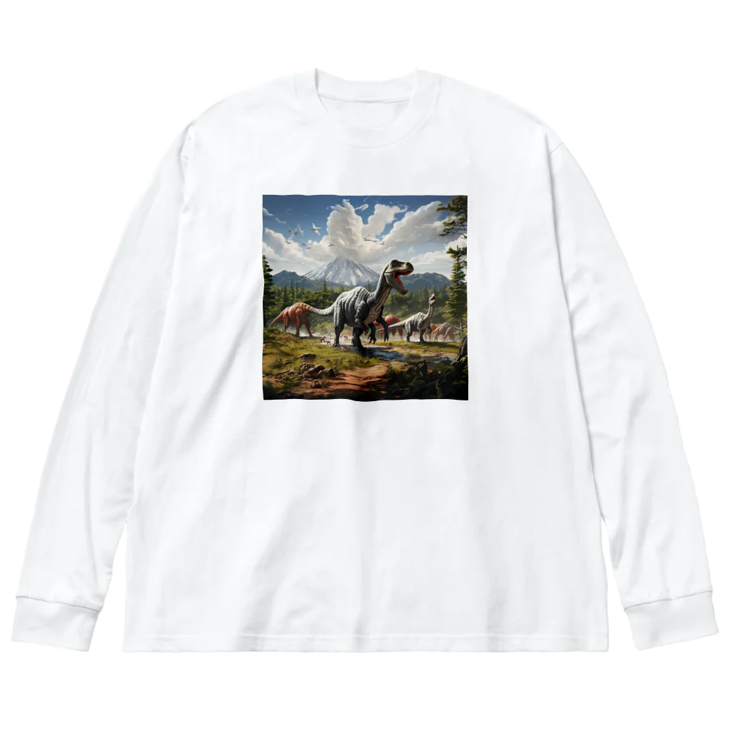 AQUAMETAVERSEの恐竜の生活　なでしこ1478 Big Long Sleeve T-Shirt