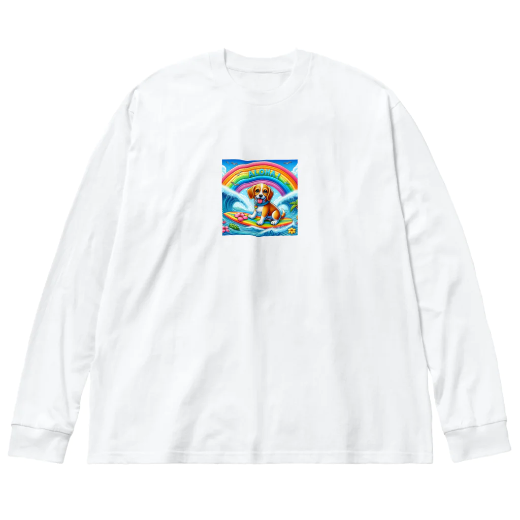 キューピットのアロハワンコ ビッグシルエットロングスリーブTシャツ