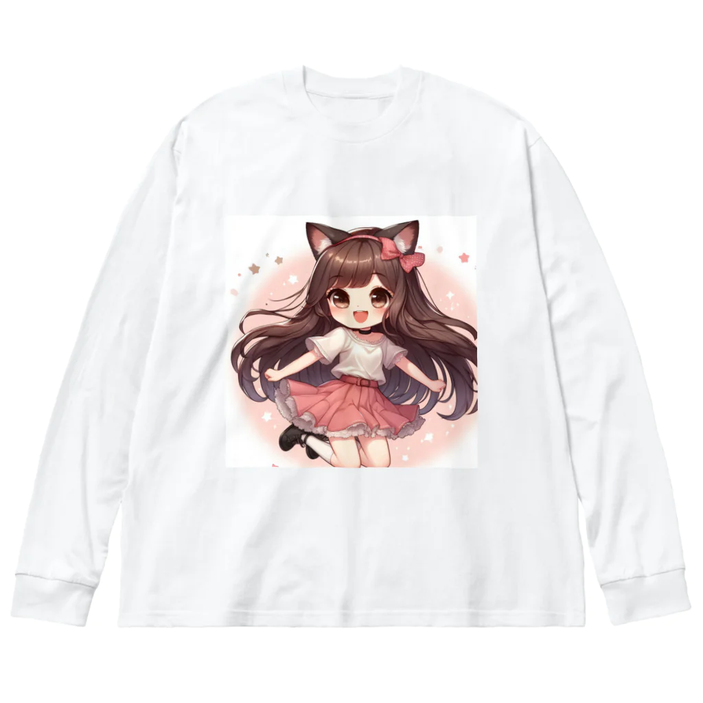 yos-1292583のねこニコばん ビッグシルエットロングスリーブTシャツ