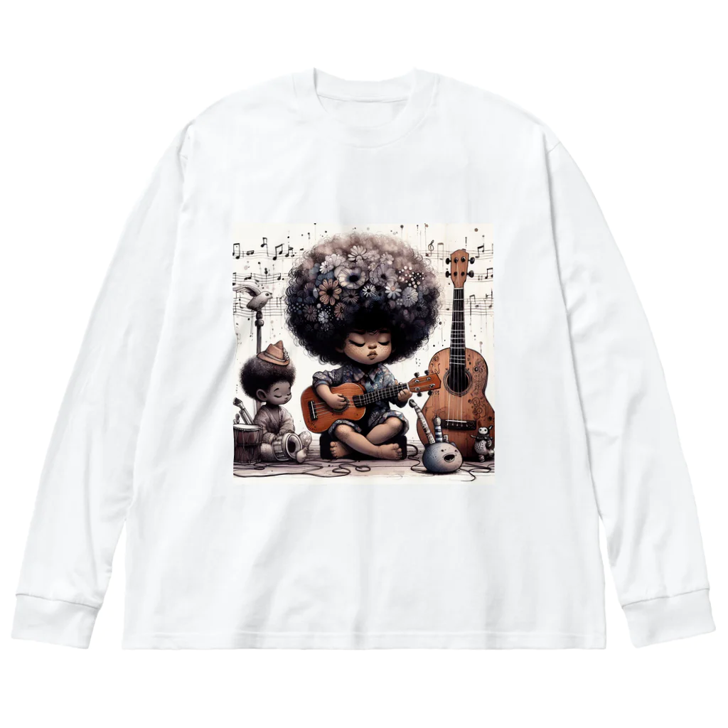 atu-daruma77のウクレレを奏でる天才 Big Long Sleeve T-Shirt