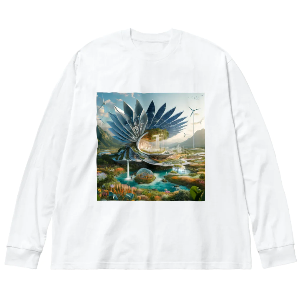 Korosukenariの異世界の風景が現実と未来を繋ぐ ビッグシルエットロングスリーブTシャツ