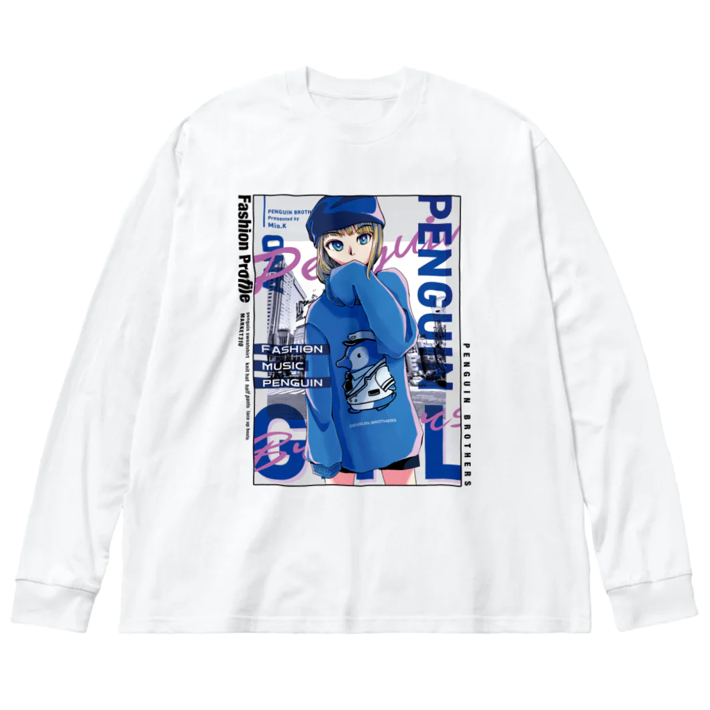 MARKET 310 / SUZURI支店のPenguin Fashion Code #1  Big Long Sleeve T-Shirt