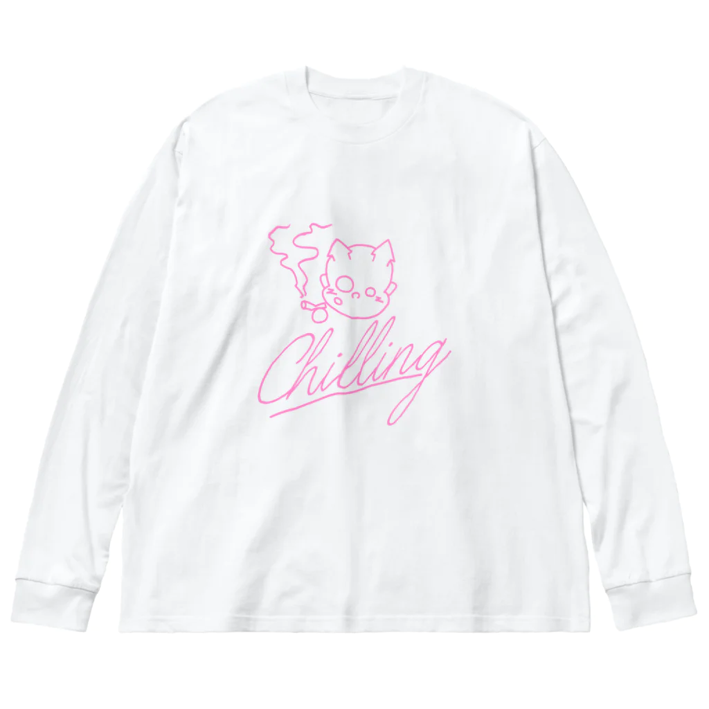 KENNY a.k.a. Neks1のchilling DEVL(pinky) ビッグシルエットロングスリーブTシャツ