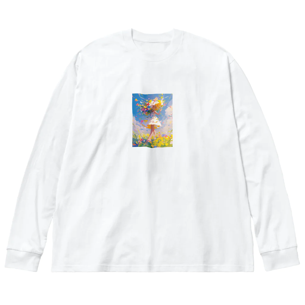 AQUAMETAVERSEの花のささやき　ラフルール　1859 ビッグシルエットロングスリーブTシャツ