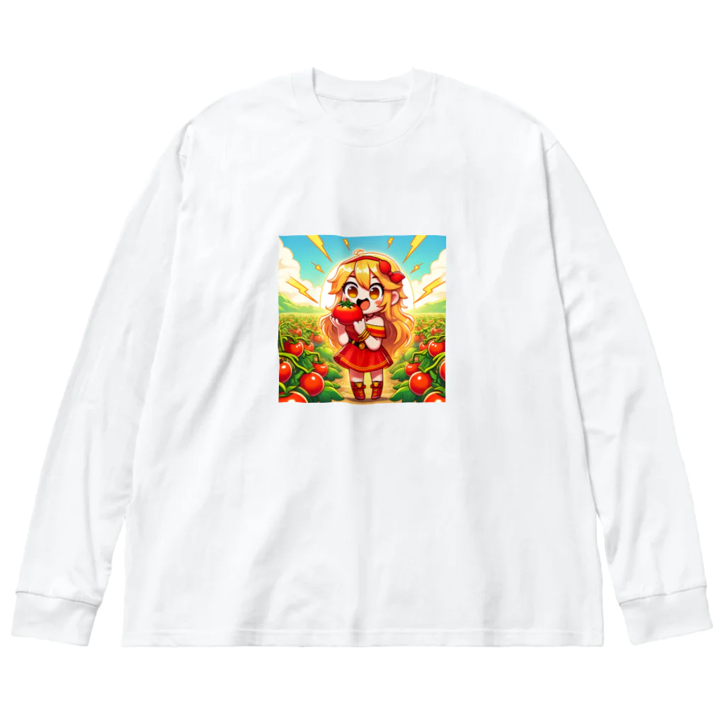 bottaの可愛い、リコピン、トマト食べてる Big Long Sleeve T-Shirt