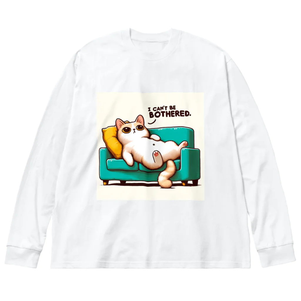 AI cat storeのダラダラしている猫 ビッグシルエットロングスリーブTシャツ