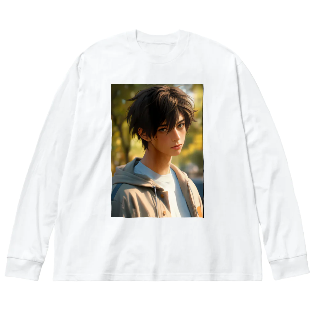 にこにこイケメンファクトリーの君島 遼 （きみしま りょう：kimisima ryou）『リョウのスター・ストライク・コレクション』 Big Long Sleeve T-Shirt