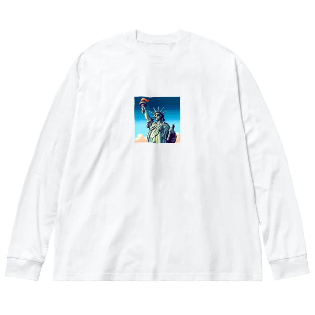 Pixel Art Goodsの自由の女神像（pixel art） Big Long Sleeve T-Shirt