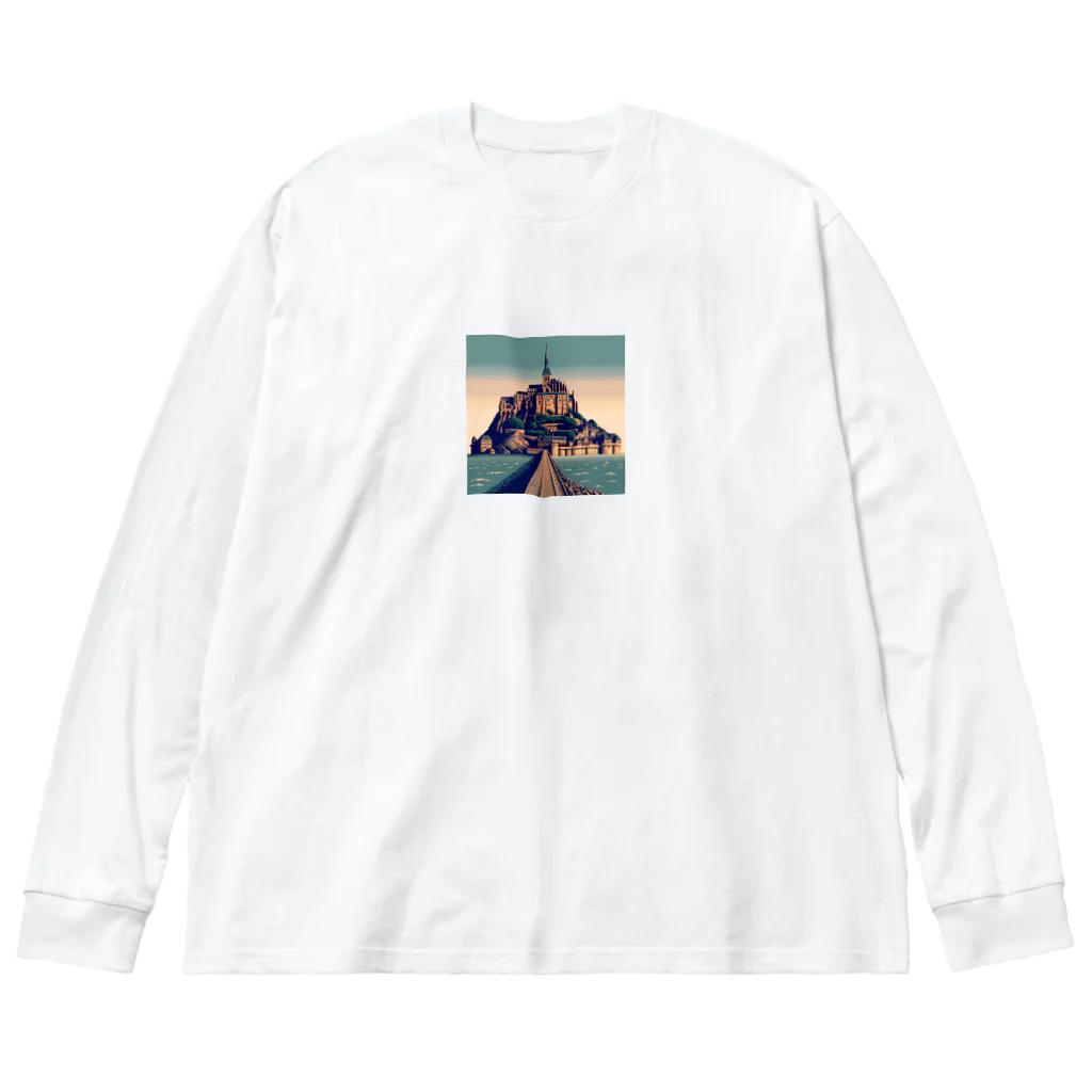 Pixel Art Goodsのモン・サン・ミシェル（pixel art） Big Long Sleeve T-Shirt