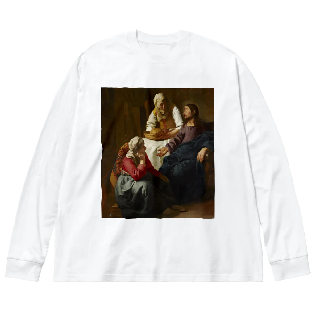 世界美術商店のマルタとマリアの家のキリスト / Christ in the House of Martha and Mary Big Long Sleeve T-Shirt