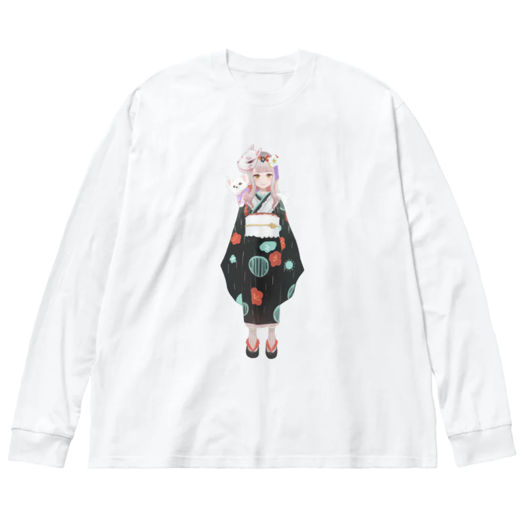 もかふしぎ🐰のもかち立ち絵 ビッグシルエットロングスリーブTシャツ