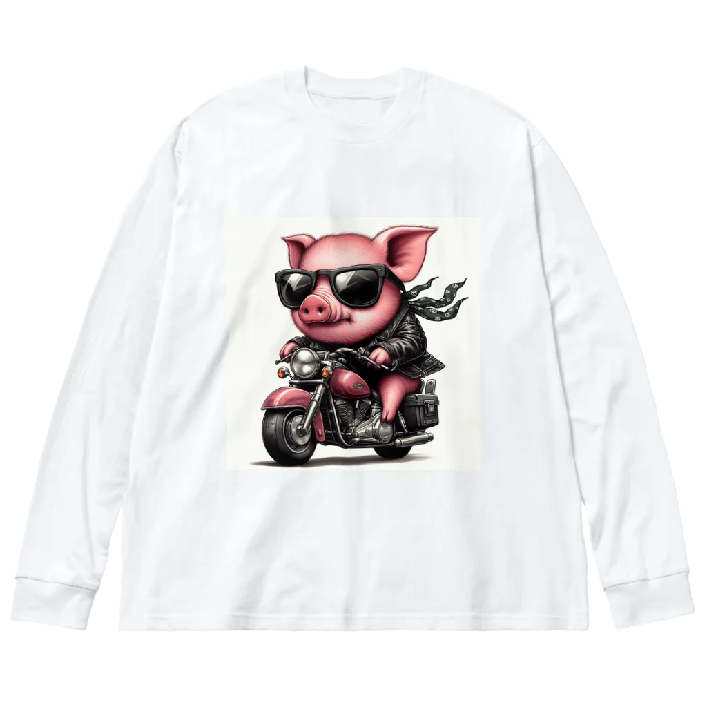 kanataのぶたライダー ビッグシルエットロングスリーブTシャツ