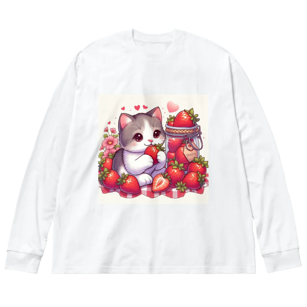 いちごと一緒🍓のいちごと猫シリーズ Big Long Sleeve T-Shirt