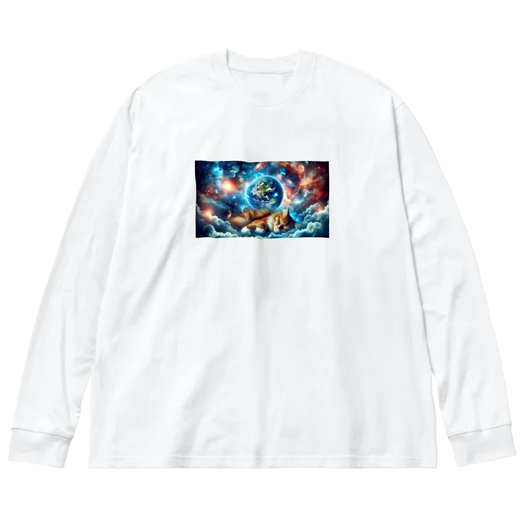 space catの夢見る猫 ビッグシルエットロングスリーブTシャツ