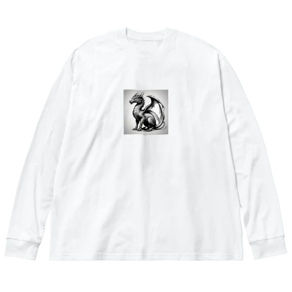 cotaro_worksのドラゴン　鉛筆画23 Big Long Sleeve T-Shirt