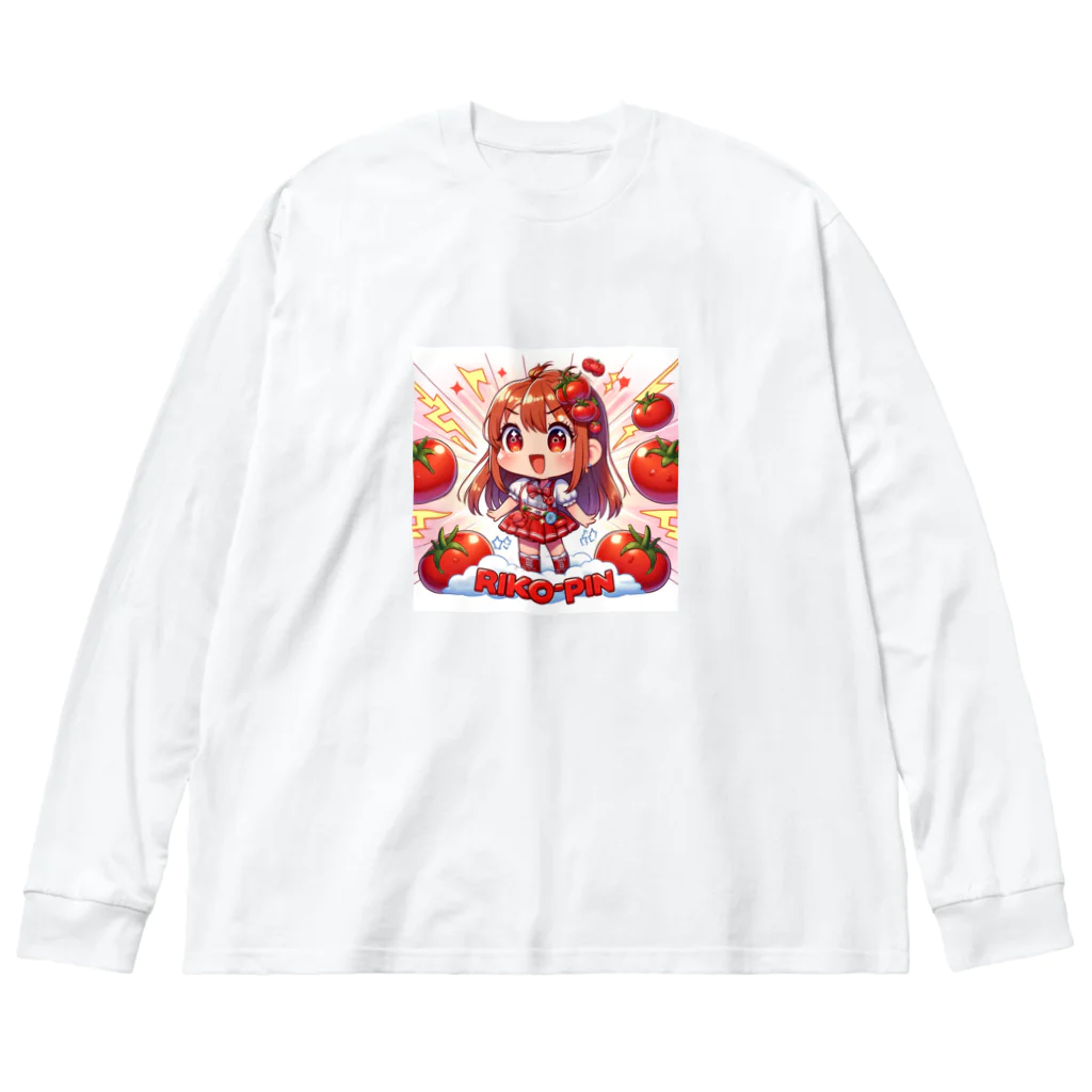 bottaの可愛い、トマト、RIKO-PIN入り ビッグシルエットロングスリーブTシャツ