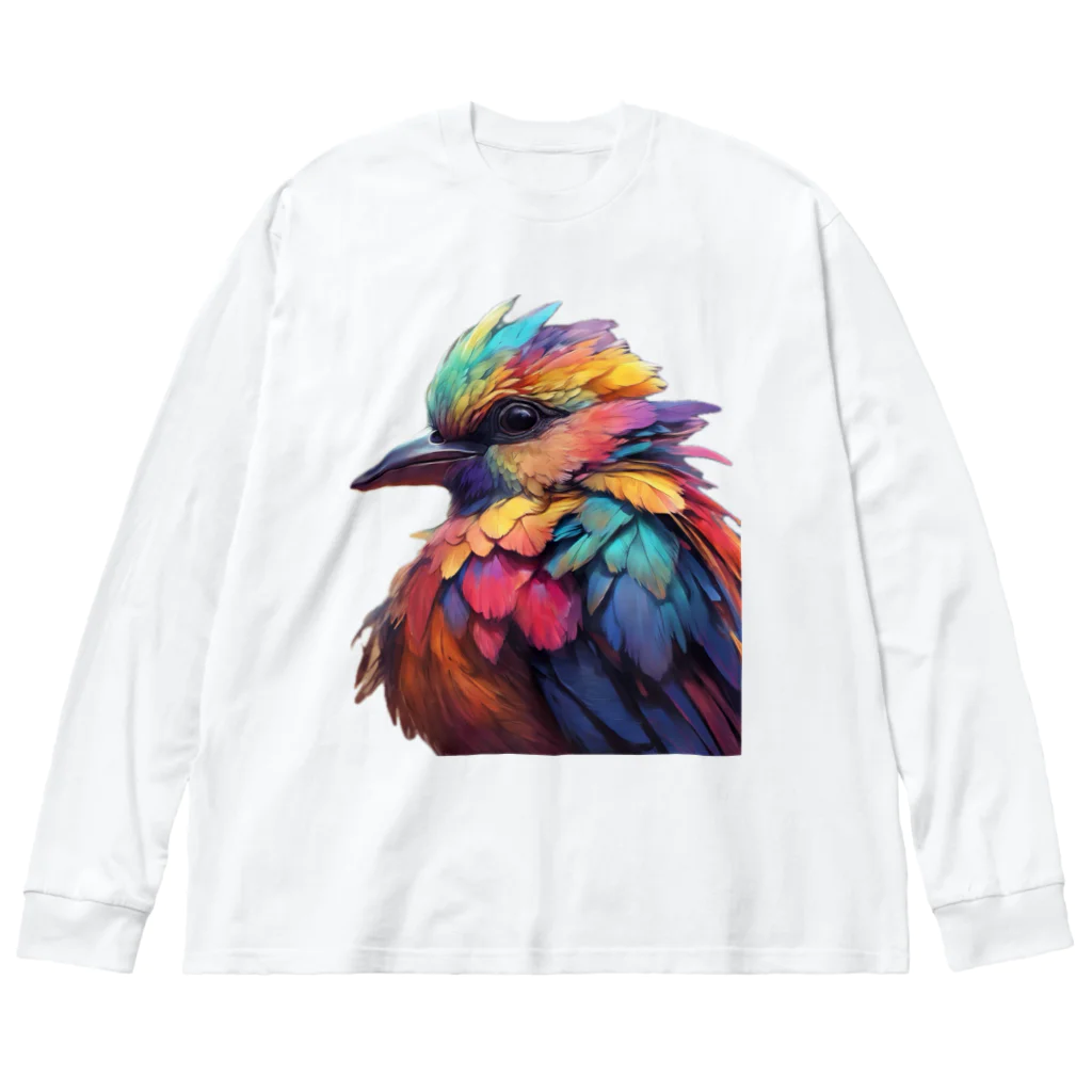 MAF_の虹色鳥🌈 ビッグシルエットロングスリーブTシャツ