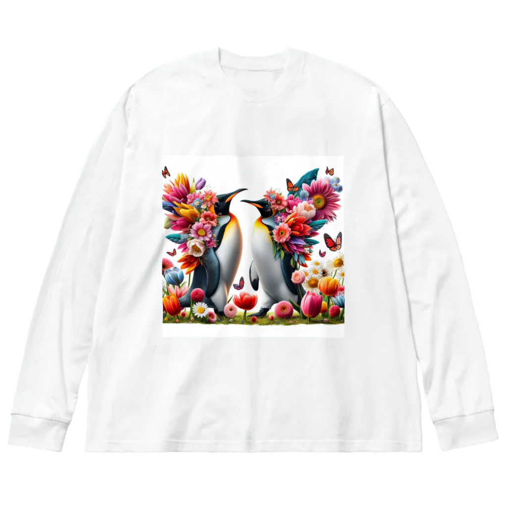 zenjoyのフラワーペンギン ビッグシルエットロングスリーブTシャツ