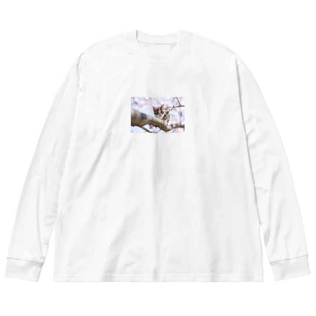 猫猫にゃんこの桜と子猫２ Big Long Sleeve T-Shirt