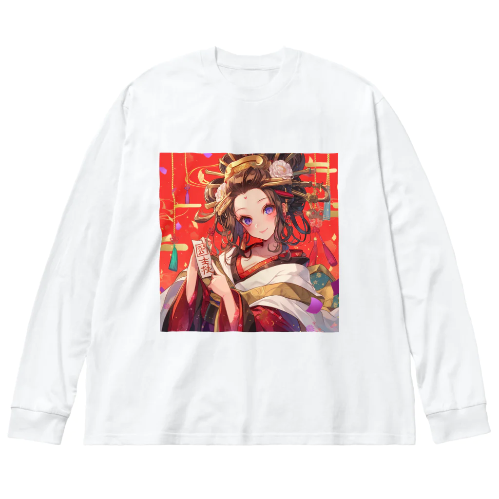 AQUAMETAVERSEの祝福の節句に舞う、紅梅の姫 ビッグシルエットロングスリーブTシャツ