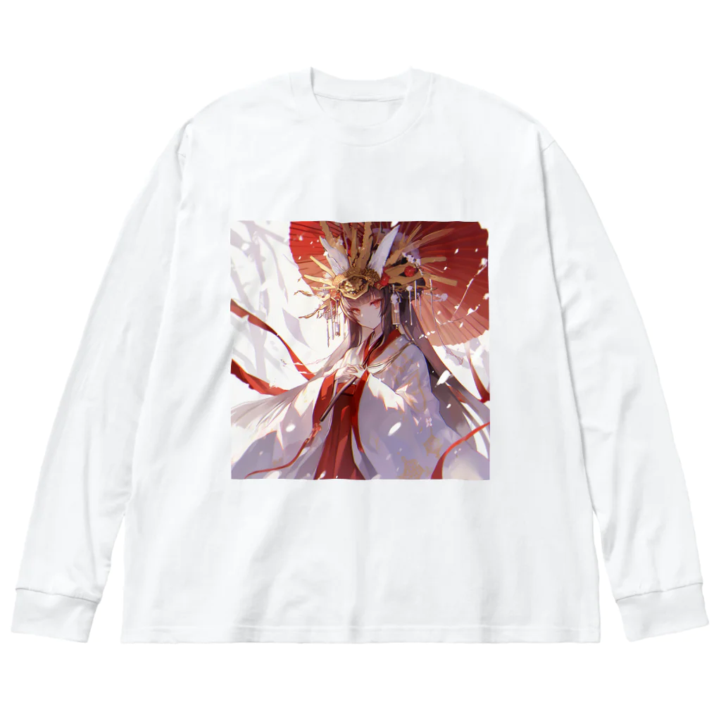 AQUAMETAVERSEの紅蓮の光に宿る、神威の巫女 Marsa 106 ビッグシルエットロングスリーブTシャツ