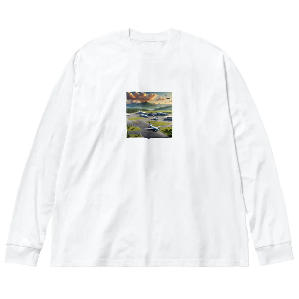 TakeKAKEのお洒落な常夏の空港風景 Big Long Sleeve T-Shirt