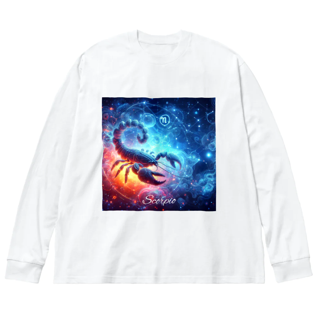 huwari-hanaakariの星のきらめき　蠍座イメージ ビッグシルエットロングスリーブTシャツ