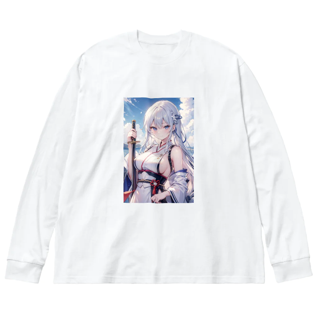 巫女スタぐらむの日本刀をもった美少女 Big Long Sleeve T-Shirt