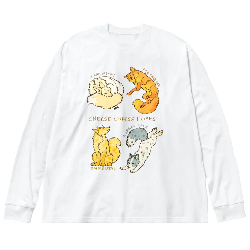 タタナ幻獣館のCHEESE CHEESE FOXES ビッグシルエットロングスリーブTシャツ