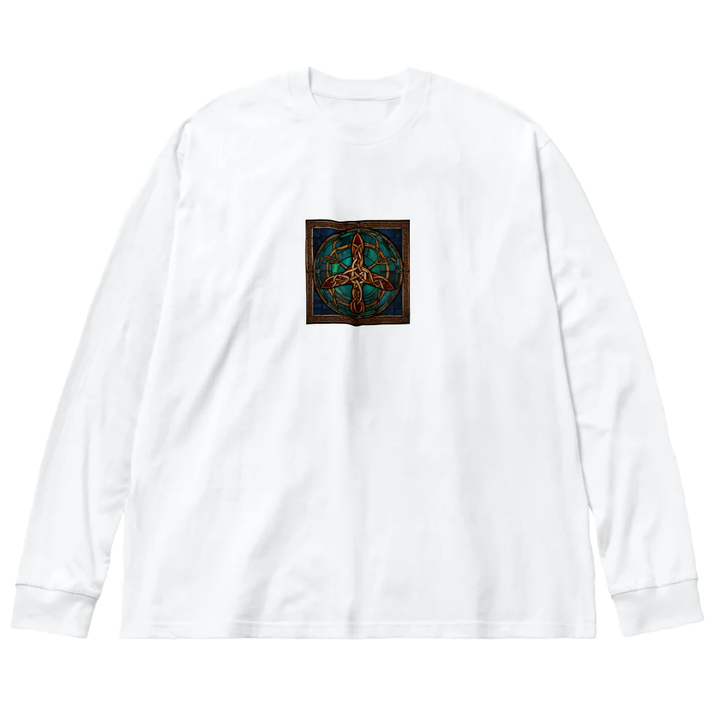 ganeshaのケルトの結び目工芸ステンドグラス Big Long Sleeve T-Shirt