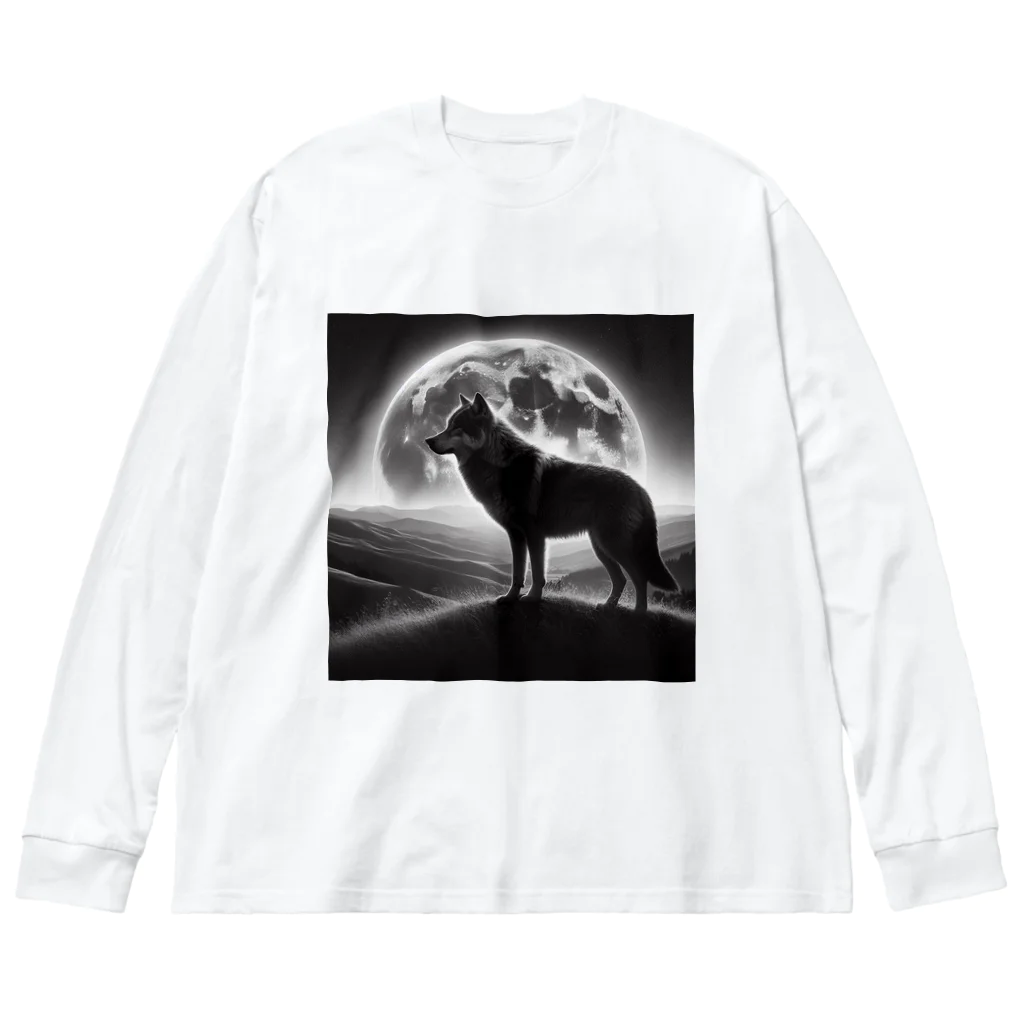 HerosのFull Moon Lonly Wolf ビッグシルエットロングスリーブTシャツ