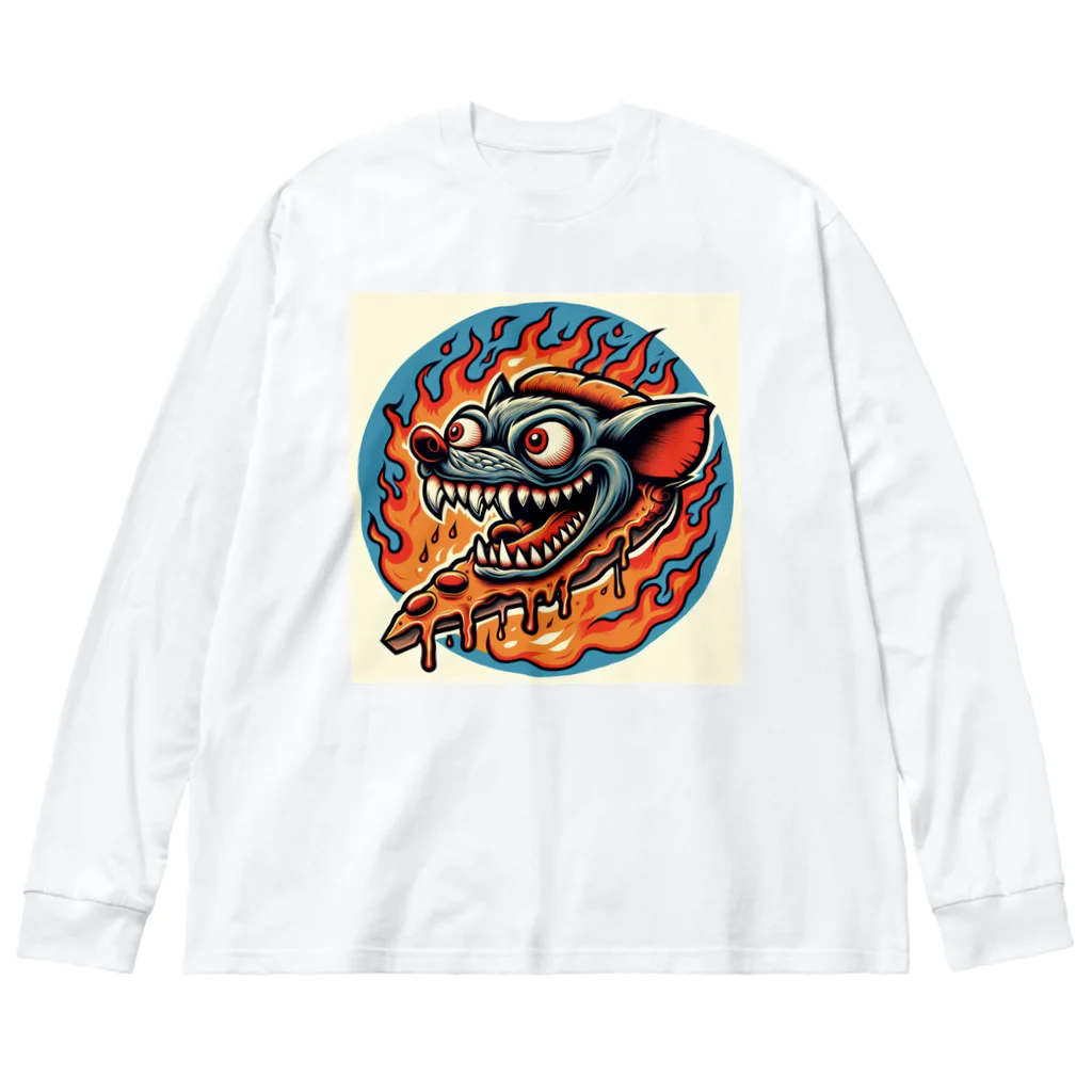 SARAKIのCRAZY PIZZA Big Long Sleeve T-Shirt