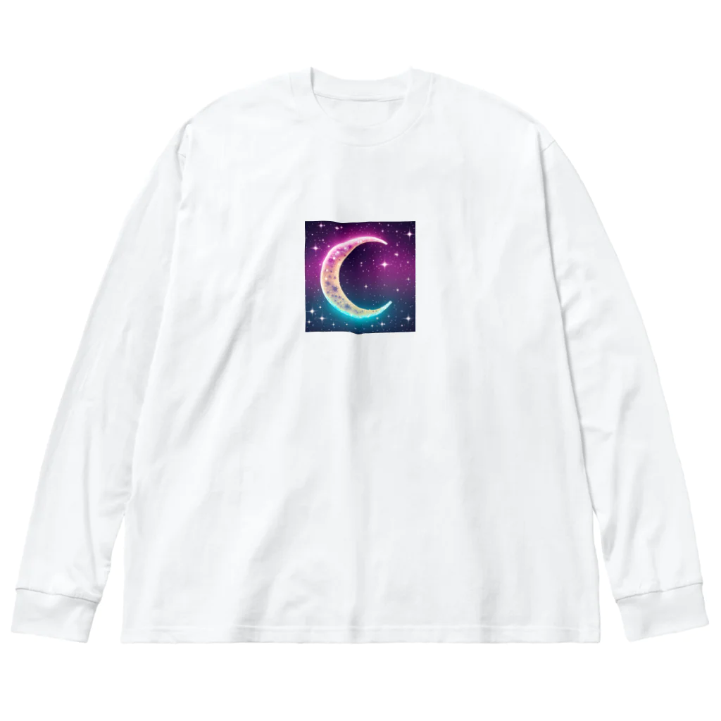 moonlightcatのグラデーションネオンカラームーン Big Long Sleeve T-Shirt