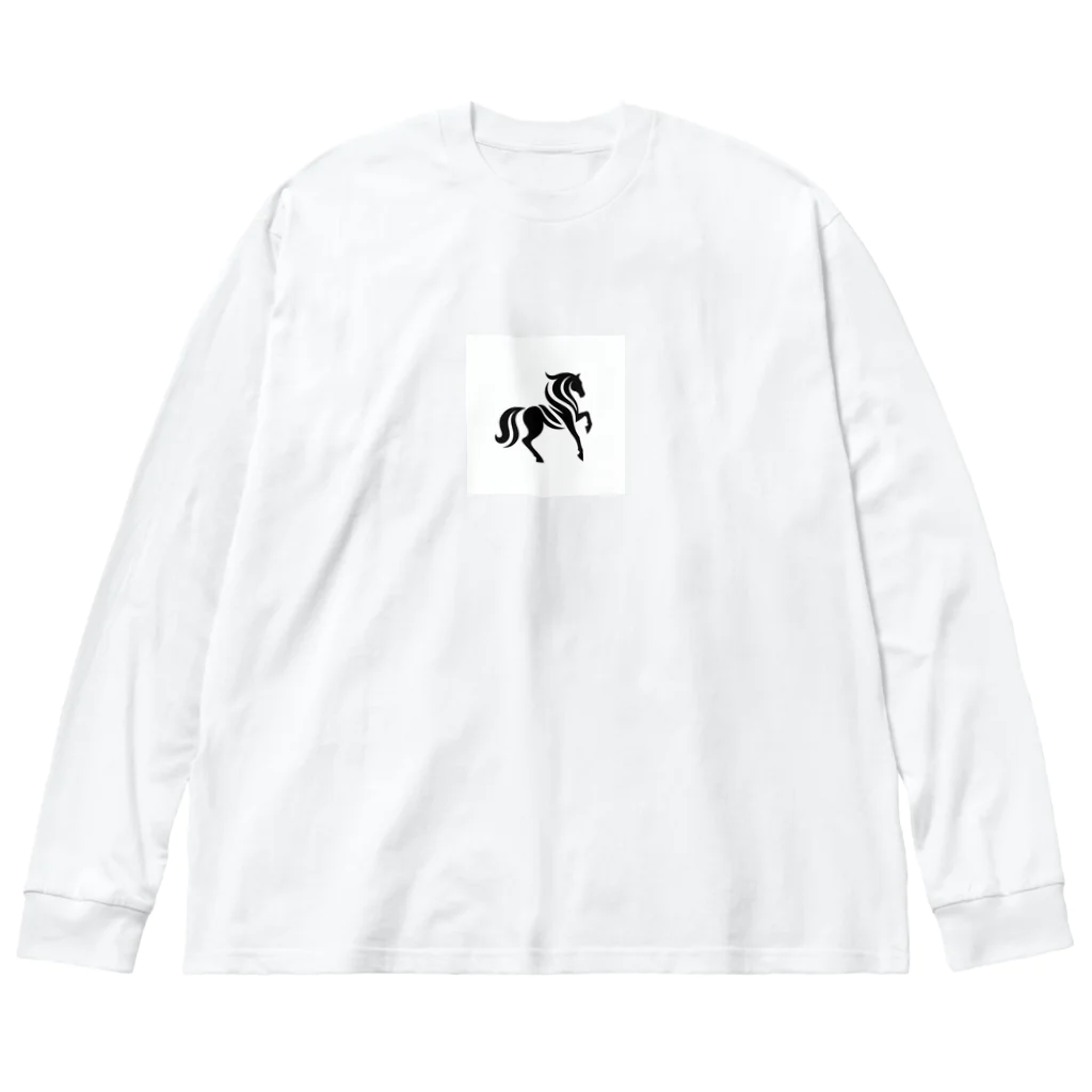 San☆Nikoの馬 ビッグシルエットロングスリーブTシャツ