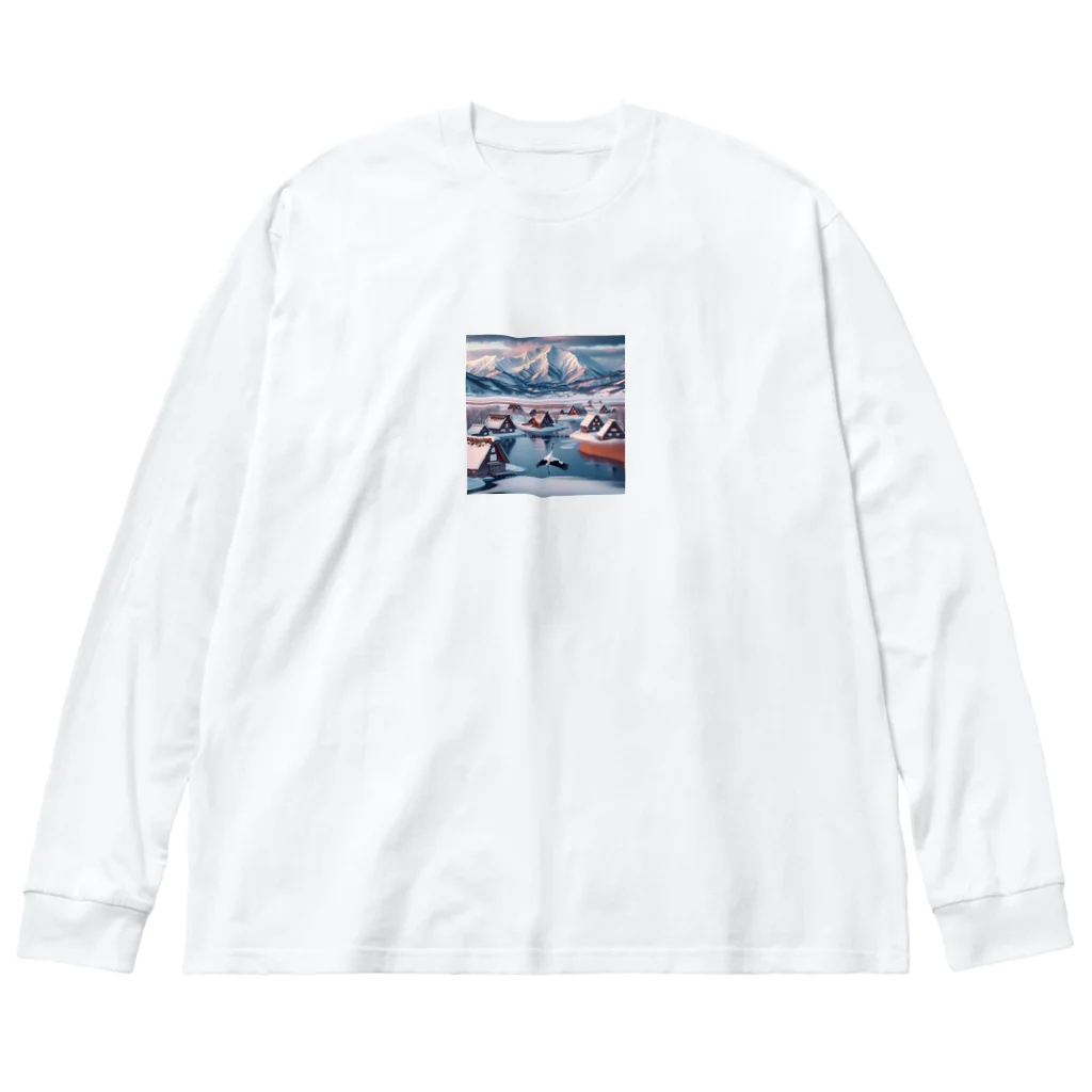 うさぎのモデル北海道 日本の田舎 アパレル Big Long Sleeve T-Shirt