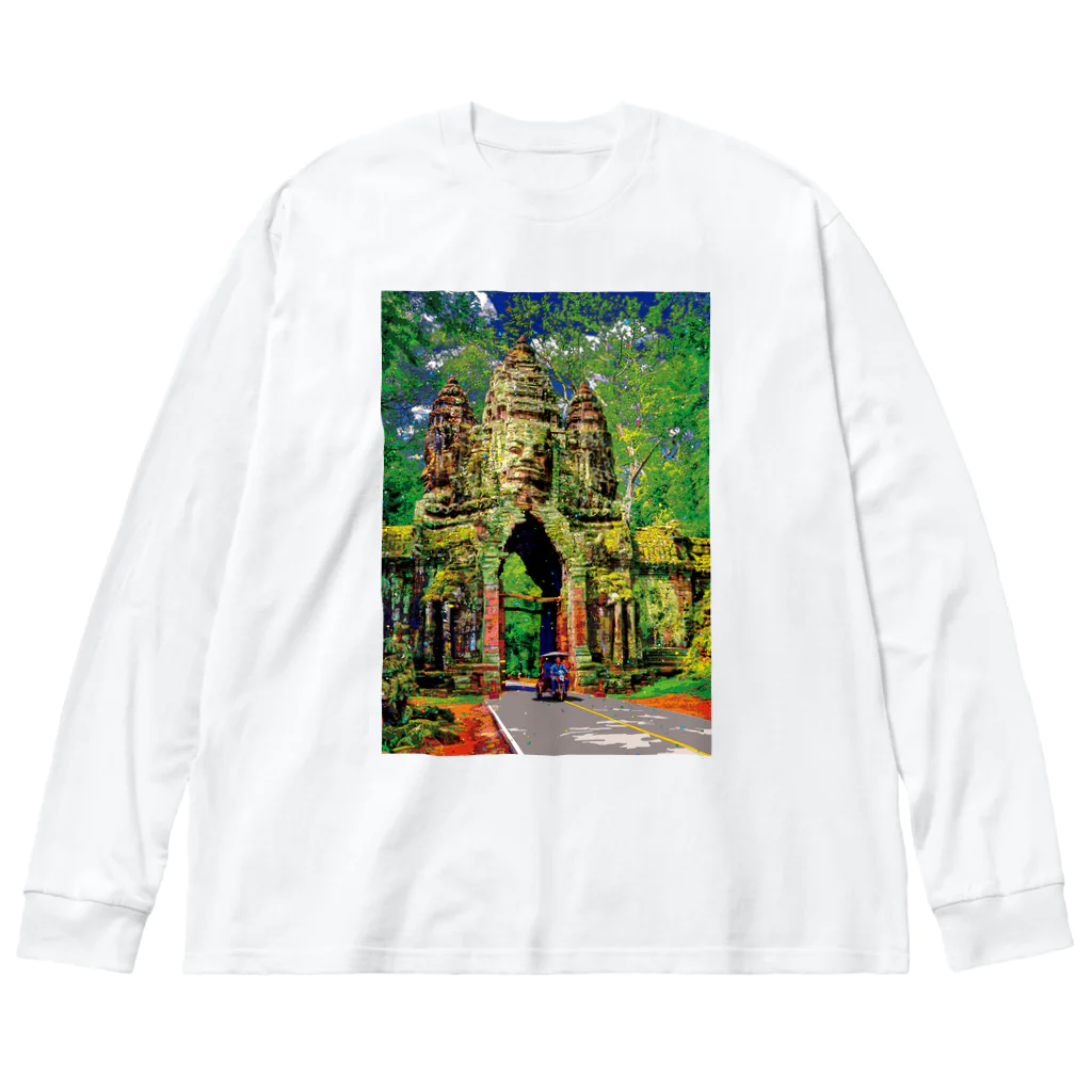 GALLERY misutawoのカンボジア アンコール・トムの北大門 Big Long Sleeve T-Shirt