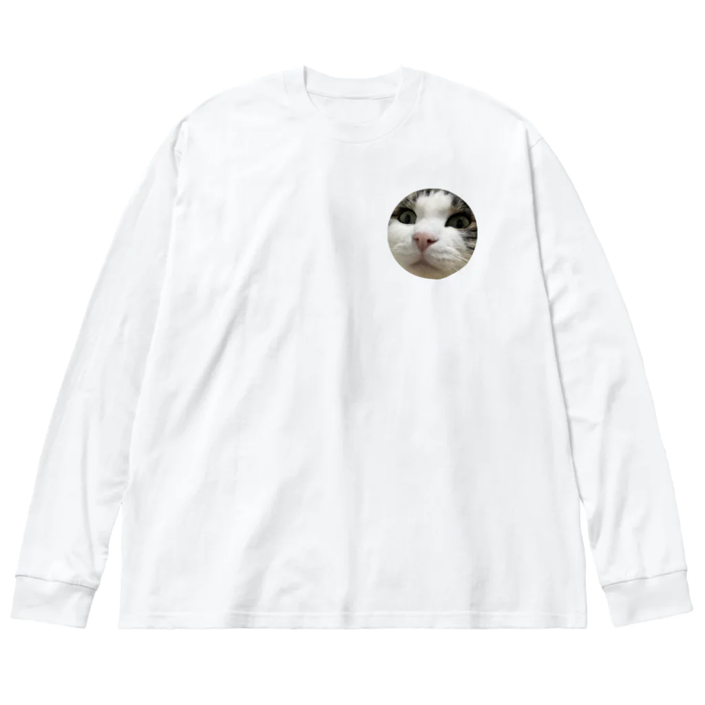 うちのにゃんず🐈のみーみーちゃんのメンチ ビッグシルエットロングスリーブTシャツ