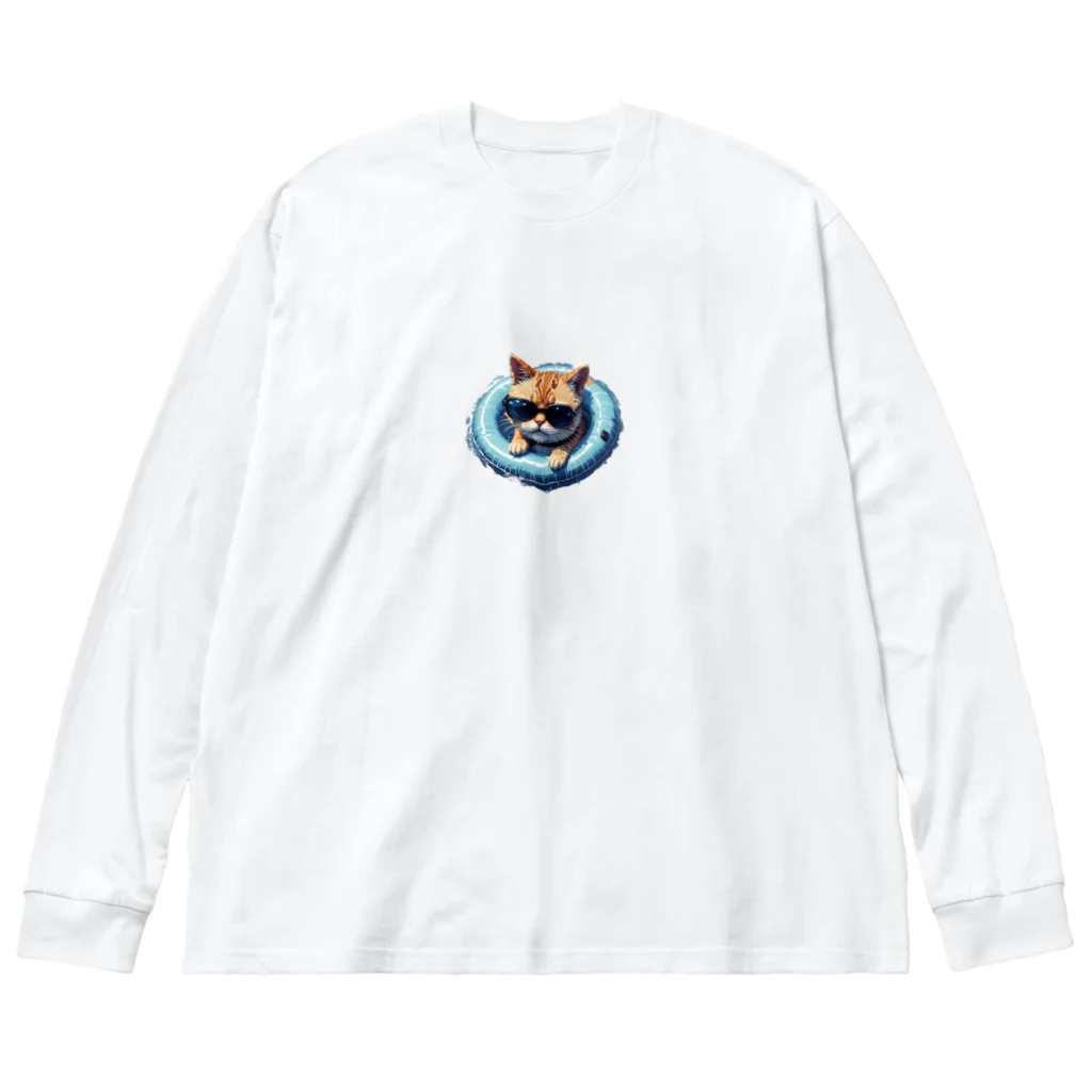 メロンパン猫のぷかぷか猫 ビッグシルエットロングスリーブTシャツ