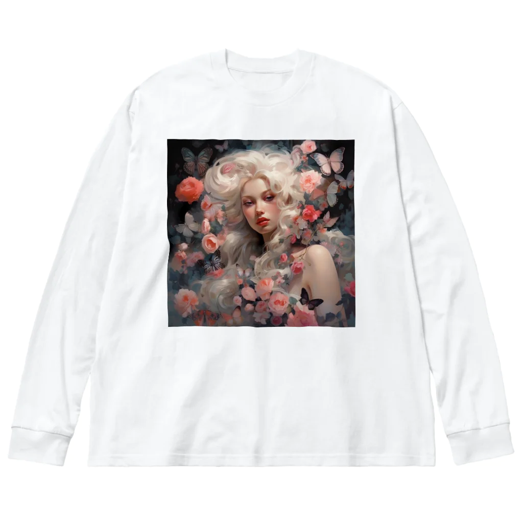 AQUAMETAVERSEの花と美女　なでしこ1478 ビッグシルエットロングスリーブTシャツ