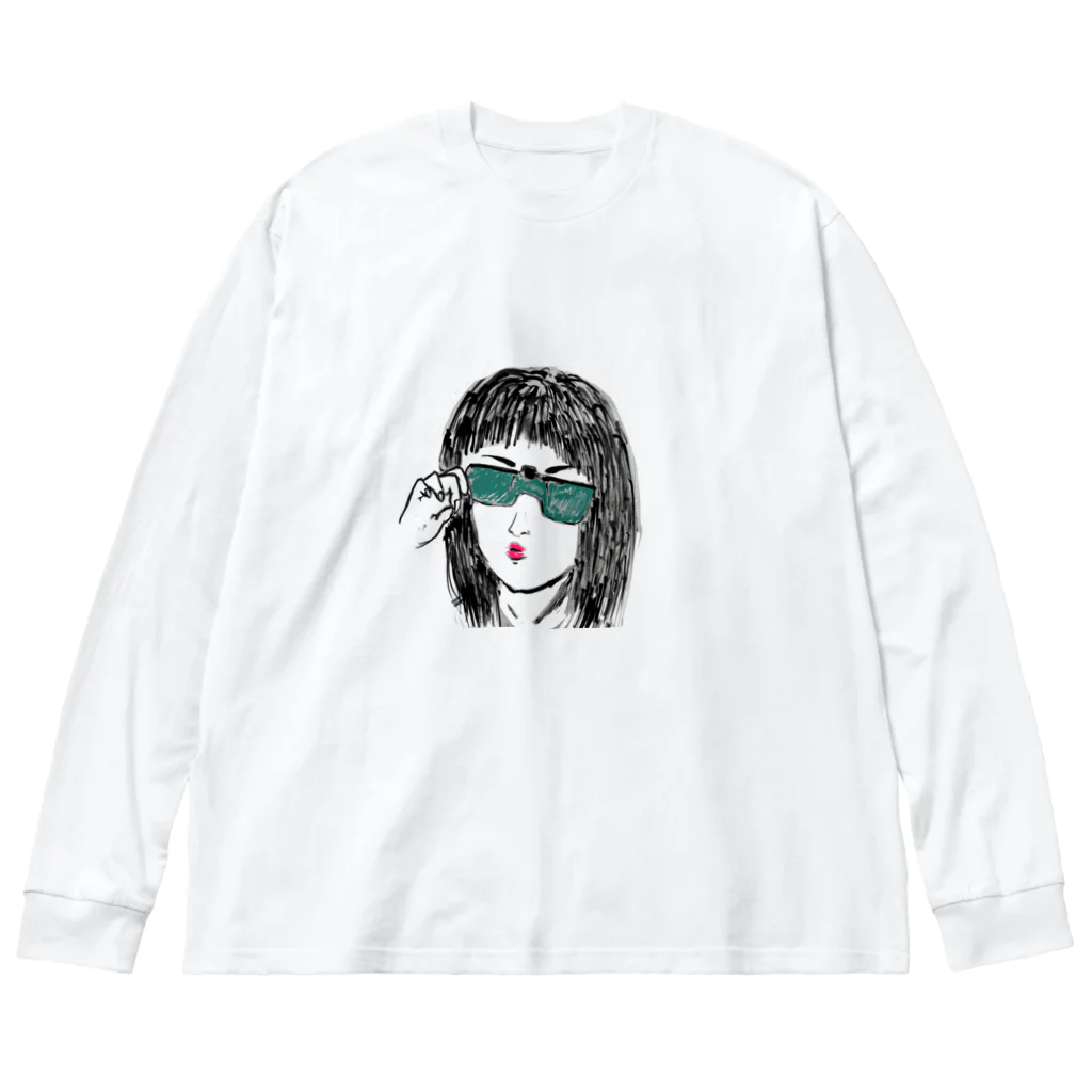 Yokowake_KAZUのクリップオンガール Big Long Sleeve T-Shirt