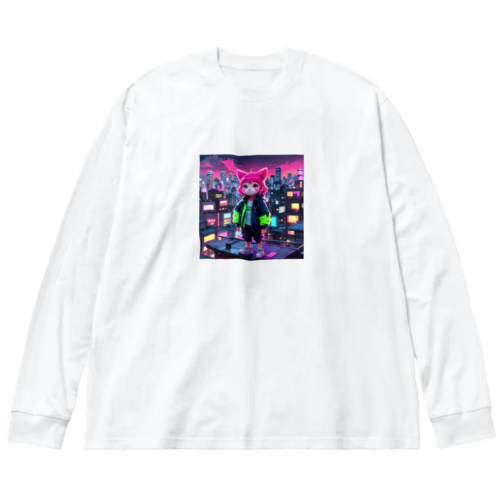 AI妖怪大図鑑のネオン妖怪　エモナ Big Long Sleeve T-Shirt