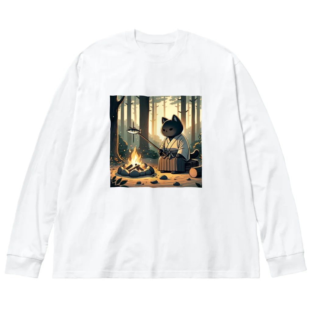 yanagi_mochiの猫侍の晩御飯 Big Long Sleeve T-Shirt